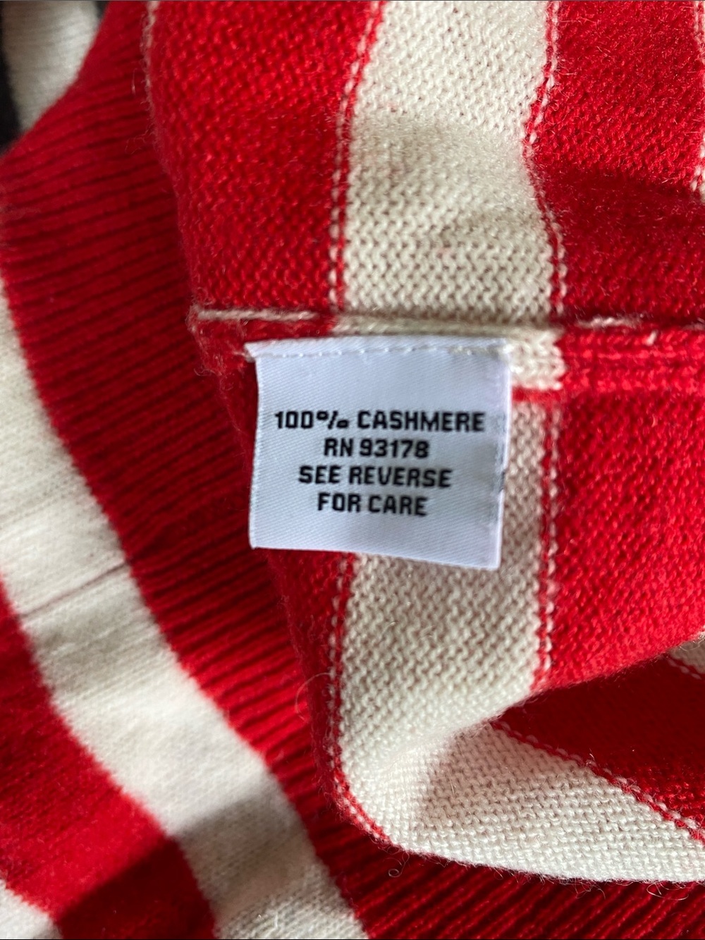 The Cashmere Project 100% Cashmere Striped Crewneck Sweater Red Grey S - Picture 7 of 10